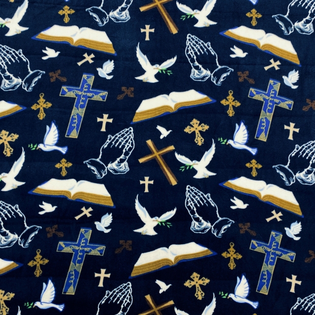 Christian Prayer Bible Fleece Fabric